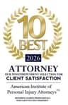 Insignia 10 Best 2026 Satisfacción del Cliente, American Institute of Personal Injury Attorneys