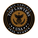Sello Top Lawyers USA Miembro 2026 otorgado a Chris Sanchez